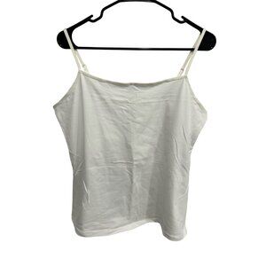George Womens White Cami Cotton Spandex Adjustable Straps Sz XL